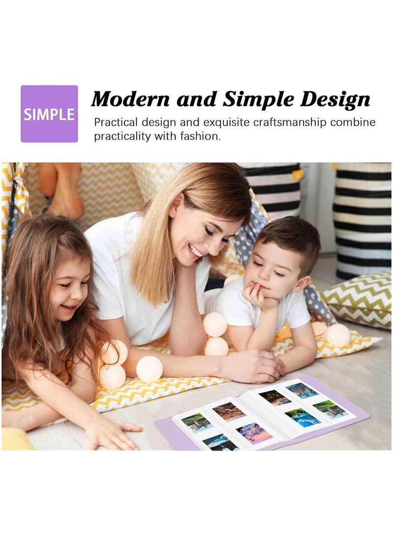 256 Photos Album for Fujifilm Instax Mini Camera, Polaroid 2x3” Zink Pictures, Photo Album Book for Fujifilm Instax Mini 11 12 9 90 70 40 8 Instant Camera, For Instax Mini Instant Film (Purple) - Image 2